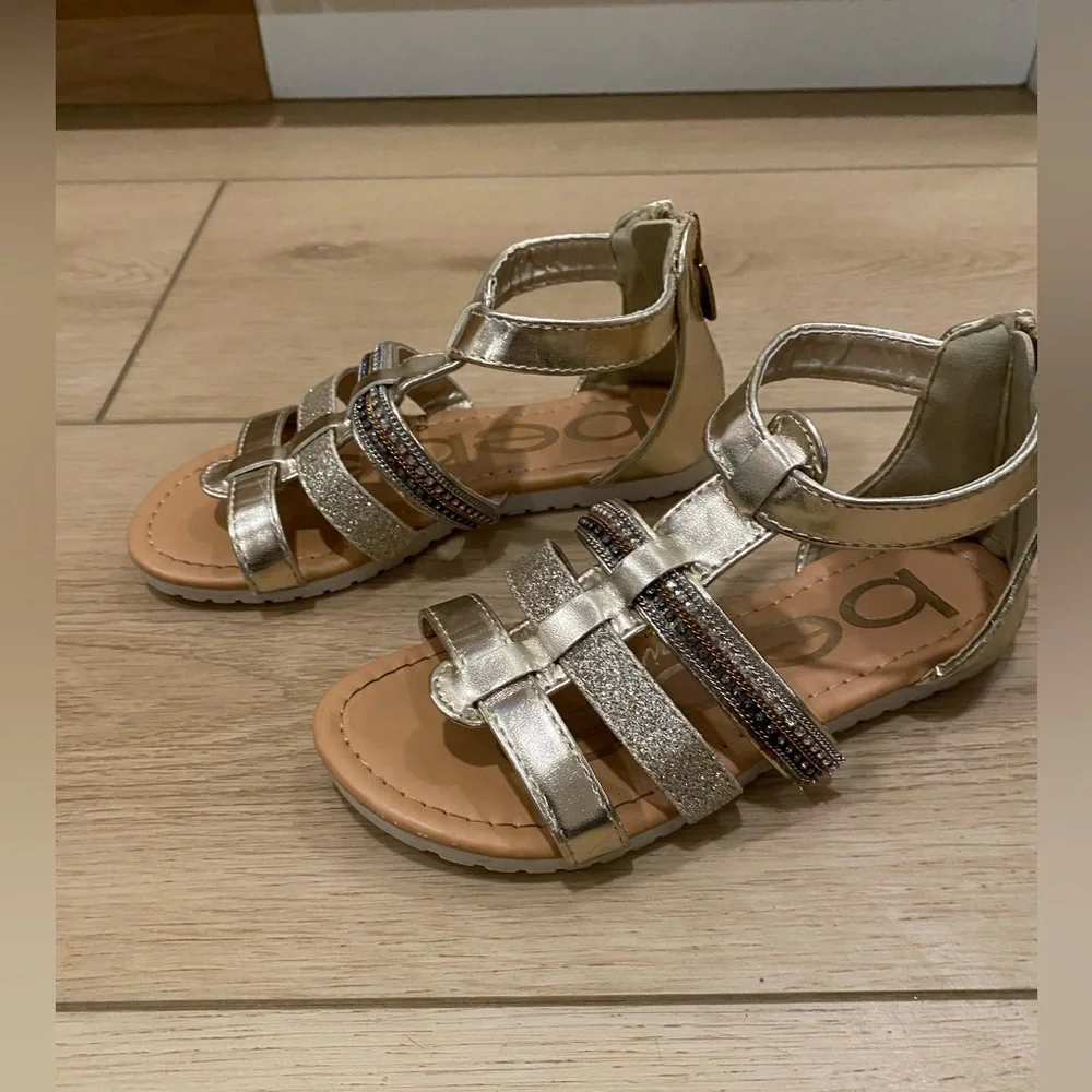 Bebe Girls Gold Gladiator Sandals